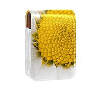 Close Up of Perfect Daisy Lip Gloss Holder Lipstick Case Portable Makeup Bag Travel Lipstick Organizer Case con Specchio Mini Rossetto Storage Box per le donne, Multicolore, 9.5x2x7 cm/3.7x0.8x2.7 in