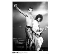 Close Up Poster Queen Live at Wembley Arena1984, Freddy Mercury & Brian May, stampa artistica, a colori, 59,5 x 84 cm