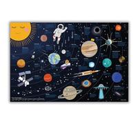 Close Up Sottomano da scrivania universo per bambini, 60 x 40 cm, lavabile, impermeabile, antistrappo, motivo ricco di dettagli e con cura, oggetti disegnati a mano, prodotto in Germania