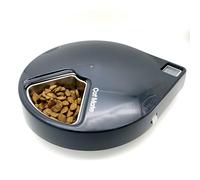 Closer Pets C500 - Mangiatoia Automatica per 5 pasti, con Ciotole in Acciaio Inox, Timer Digitale e Due Confezioni di Ghiaccio, per Cibo Umido e Secco, Ciotole Fino a 330 g ciascuna, Colore: Grigio