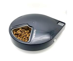 Closer Pets C500 - Mangiatoia automatica per 5 pasti, con ciotole in acciaio inox, timer digitale e due confezioni di ghiaccio, per cibo umido e secco, ciotole fino a 330 g ciascuna, colore: grigio