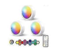 Closet/cabinet Lamp Pursnic Led Night Light Rgb 13 Colors Wireless Dimming with Battery Powered Remote Control 3 Pack energy Class A energy Clas
