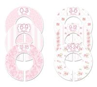 Closet Doodles C102 - Set di 6 divisori per vestiti da bambina, per aste da 3,2 cm