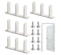 Closet Door Guides, Bottom Guide, 3.27x0.75x1.77 Inches 4 Piece Stable Rail Set with Screws, Replacement Hardware for Cabinet, Wardrobe, Bathroom, Bedroom, Floor and Sliding Door