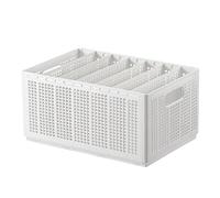 Closet Foldable Pants Storage Box Pure White Adjustable Dividers Rugged Divided Clothing Storage Boxes for Bedroom Wardrobe (Large 7 Grids: 6 Baffles)