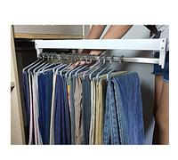 Closet Rod Garment Bar, Hanging Clothes Rods - Wardrobe Pull-out Trousers Rack, Stainless Steel Wardrobe Rail Tube, Pull out Clothes Rail 30-60cm, Wardrobe Adjustable Hanger Rod Space Saving(400mm)