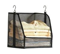 Closet Storage Organizer Hanging Shelf Bag Holder Space Saving | PP Mesh Hanging Rack, 11.81 x 10.63 x 9.84in, for Clothes, Bags & Daily Items in Bedroom, Dorm, Entryway & Mudroom