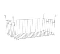 ClosetMaid Cestino da Appendere in Filo Metallico per riporre Oggetti, organizzazione in Armadio o dispensa, nessun Montaggio o Installazione, Durevole, 27 cm x 47 cm x 20 cm, Bianco