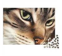 Closeup Cat Face Puzzle 1000 Pezzi Cartone Spesso Per Adolescenti 12-18, Puzzle Allenamento Mentale, Divertimento Vacanza, Regalo Anniversario Per Adolescenti 38x26cm/1000pcs