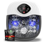 closewave Massaggiatore digitale per pediluvio, con calore, display a LED, bolle e vibrazioni, UV, olio dell'albero del tè, colore bianco
