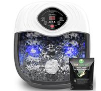 closewave Massaggiatore per pediluvio con calore, rulli shiatsu, UV e bolle di ozono, include olio dell'albero del tè, sale Epsom, allevia lo stress e il dolore ai piedi, vasca da bagno per pedicure