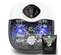 closewave Massaggiatore per pediluvio con calore, rulli shiatsu, UV e bolle di ozono, include olio dell'albero del tè, sale Epsom, allevia lo stress e il dolore ai piedi, vasca da bagno per pedicure