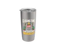 Closing Time Is My Christmas Miracle Funny Retail Worker Bicchiere termico in acciaio inox doppia parete
