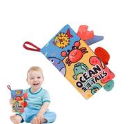 Cloth Book - Activity | Tail Design Early Learning Preschool Toy for Car Travel Kids Ages 0-3 Stroller Nursery Sensory Soft Development Infant Fabric Interactive Crinkle