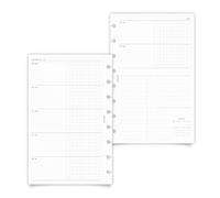 Cloth & Paper Inserti per agenda settimanale 2027, con data e inizio lunedì, ricariche per pianificazione a mezza lettera, layout settimanale su 2 pagine con sezioni grafiche, anno a colpo d'occhio
