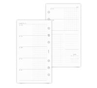 Cloth & Paper Inserti per agenda settimanale 2027 orizzontale, inizio lunedì, ricariche per planner personale, layout settimanale su 2 pagine con sezioni grafiche, anno a colpo d'occhio, pagine per