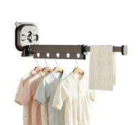 Clothes Drying Rack Rustproof Suction Cup Wall Laundry Hanger With Hooks