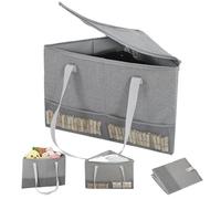 Clothes Hanger Organizer Bag - Square Triangle Hanger Storage Bag | Space Saving Tidy Foldable Container Bin With Handles | Triangle Hangers Holder Stand | For Closet Laundry Room Wardrobe Bedroom