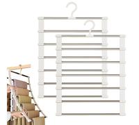 Clothes Rail, Pants Hangers for 6 Layers Foldable Rack, 2 Pieces Clothing with Heavy Duty Design, Trousers Hanger for Jeans, Skirt, Closet, Living Room, Bedrooms, and Dormitories, 19.69x13.78 Inches