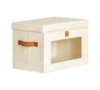 Clothes Storage Organizer - Foldable Non Woven Closet Bin With Window