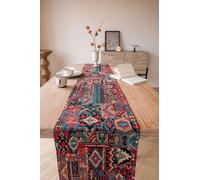 Clothfuna Runner da tavolo in stile bohémien, stile etnico e bohémien, in tessuto jacquard geometrico, per cucina e tavolo da pranzo (33 x 200 cm)