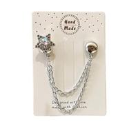 Clothing Fastener Clips - Magnetic Waist Tightener, Adjustable No-Sew Button Holder with Chain, Compact Metal Design, Shirt and Scarf Organizer, for Women Girls Moms Girlfriends Friends