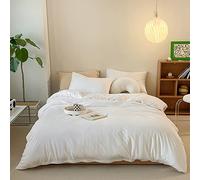 CLOTHKNOW Bianco Comforter Set King White Bedding Comforter Sets Plain Bianco Biancheria da letto Comforter Set Solido Bianco Letto Comforter Set 3 Pz Bianco King Size Comforter Set
