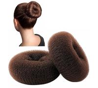 Clothobeauty - Set di 2 ciambelle per chignon, extra large, 11 cm, per capelli folti e lunghi, colore: Marrone