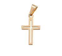 Clotiry 10 ciondoli a forma di croce religiosa cava, in acciaio inox, dorati, ciondoli a forma di crocifisso, per la creazione di gioielli, bracciali, collane, orecchini, Metallo non prezioso