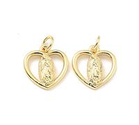 Clotiry 20 ciondoli religiosi in ottone a forma di cuore con Gesù, eleganti ciondoli religiosi per la creazione di gioielli, collane, orecchini artigianali