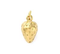 Clotiry 5 ciondoli a forma di fragola, in acciaio inox, 3D, a forma di frutta, graziosi ciondoli a forma di cibo, per la creazione di gioielli, collane, bracciali, Metallo non prezioso