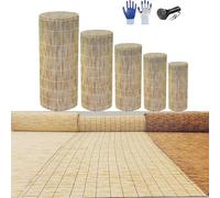 ClôTure En Roseau Naturel，Brise Vue En Roseau pour Exterieur Canisse Bambou，DéCorations pour La Maison pour Diviseur De Clôture De Jardin D'arrière Cour(White Line of Log)