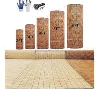 ClôTure En Roseau Naturel，Brise Vue En Roseau pour Exterieur Canisse Bambou，DéCorations pour La Maison pour Diviseur De Clôture De Jardin D'arrière Cour(Carbonization)