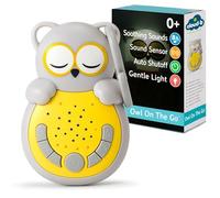 Cloud b con suono e luce calmante da viaggio | 4 rumori bianchi e 4 ninna nanne | Sensore intelligente di risveglio | Sweet Dreamz Grey Owl