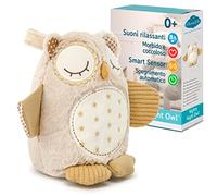 Cloud b con suono rilassante | Peluche coccoloso | 4 rumori bianchi e 4 ninna nanne | Auto spegnimento | Sound Sensor | Nighty Night Owl Smart Sensor