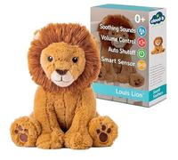 Cloud b Macchina per suoni lenitivi | Animale in peluche | 4 rumori bianchi e 4 ninne nanne | Spegnimento automatico | Smart Sensor | Peluche musicale Louis Lion Smart Sensor