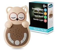 Cloud b con suono e luce calmante da viaggio | 4 rumori bianchi e 4 ninna nanne | Sensore intelligente di risveglio | Sweet Dreamz Owl On the Go
