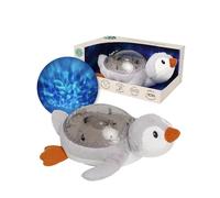 Cloud b Tranquil Penguin - Luce Notturna e Macchina del Suono per Neonati Eco-Friendly, Proiettore di Onde Oceaniche Brevettato, Sensore Intelligente, Macchina del Rumore Bianco