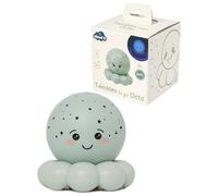 Cloud b Twinkles To Go Octo Pastello Verde | Proiettore Notturno Portatile a Stelle e Pesci per Bambini | 3 Colori Rilassanti (Ambra, Blu, Verde) con Rotazione Automatica