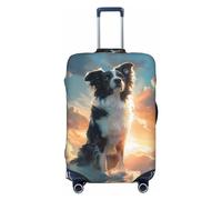 Cloud Border Collie - Copribagagli da viaggio, elastico, per valigie, 45-81 cm, Nero , M