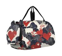 Cloud - Borsone da palestra in stile giapponese a forma di cuore, con scomparto per scarpe, multifunzionale, per spiaggia, nuoto, piscina, sport