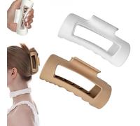 Cloud Clip, Cloud Hair Clip, Square Frosting Hair Soft Claw Clips for Women, Flexible Clawclip, Squishy Silicone Claw Clip, for Women'S Thin And Thick Curly Hair (White + Khaki)