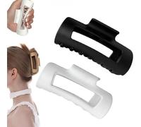 Cloud Clip, Cloud Hair Clip, Square Frosting Hair Soft Claw Clips for Women, Flexible Clawclip, Squishy Silicone Claw Clip, for Women'S Thin And Thick Curly Hair (White + Black)