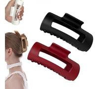 Cloud Clip, Cloud Hair Clip, Square Frosting Hair Soft Claw Clips for Women, Flexible Clawclip, Squishy Silicone Claw Clip, for Women'S Thin And Thick Curly Hair (Red + Black)