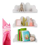 Cloud Corner Display Shelf - 3 pezzi Wall Rack, Cloud Corner Book Shelf for Bedroom & Room, Wooden Wall Bookshelf | Hanging Display for Nursery, Kindergarten, Bathroom, Office, Apartment, Home