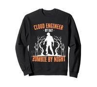 Cloud Engineer by Day Zombie di Notte Divertente Halloween Raccapricciante Felpa