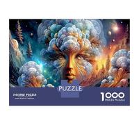 Cloud Face Portrait 1000 Pezzi Set di Puzzle per Adulti Anti Stress Relax Mentale Carta Premium Dopo la Scuola Attività di Puzzle dell'Arte del Viso Celeste Regalo 38x26cm/1000pezzi
