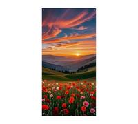 Cloud Garden at Sunset Copertura per porta Banner 90 x 180 cm Banner per feste Cartello di benvenuto stagionale Decorazione verticale Porta Appeso per Portico Ingresso Decorazione da giardino