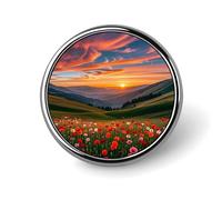 Cloud Garden at Sunset Spilla rotonda Distintivo Leggero Risvolto Fermacravatta Regali Unici Spilla In Metallo Distintivo Per Cappello Camicia Abbigliamento Borse Decorazione
