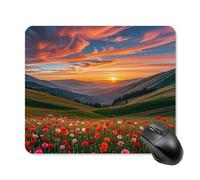 Cloud Garden at Sunset - Tappetino per mouse con bordo cucito, panno lavabile, antiscivolo, design perfetto per giochi, laptop, lavoro in ufficio